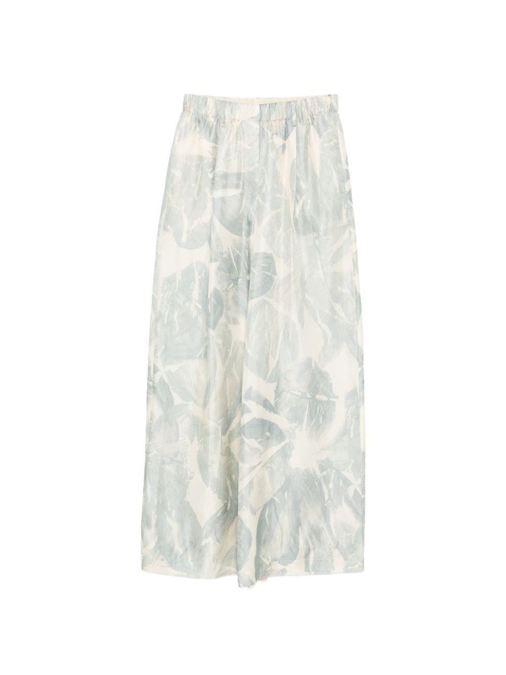 Pantaloni per donna Alysi beige con stampa foliage 116136 P6031 CIE ALYSI