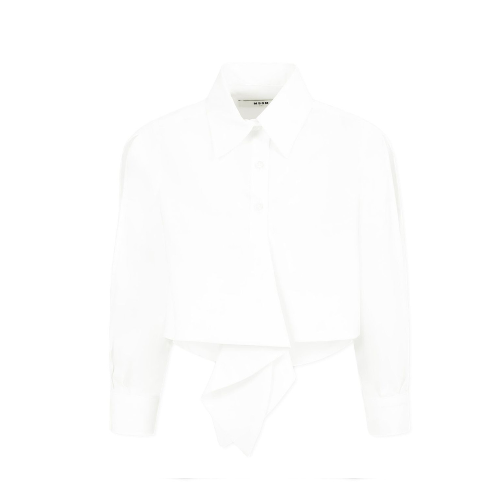 Camicia per bambina MSGM Kids bianco con ruches S5MSJGSI209 001 MSGM KIDS