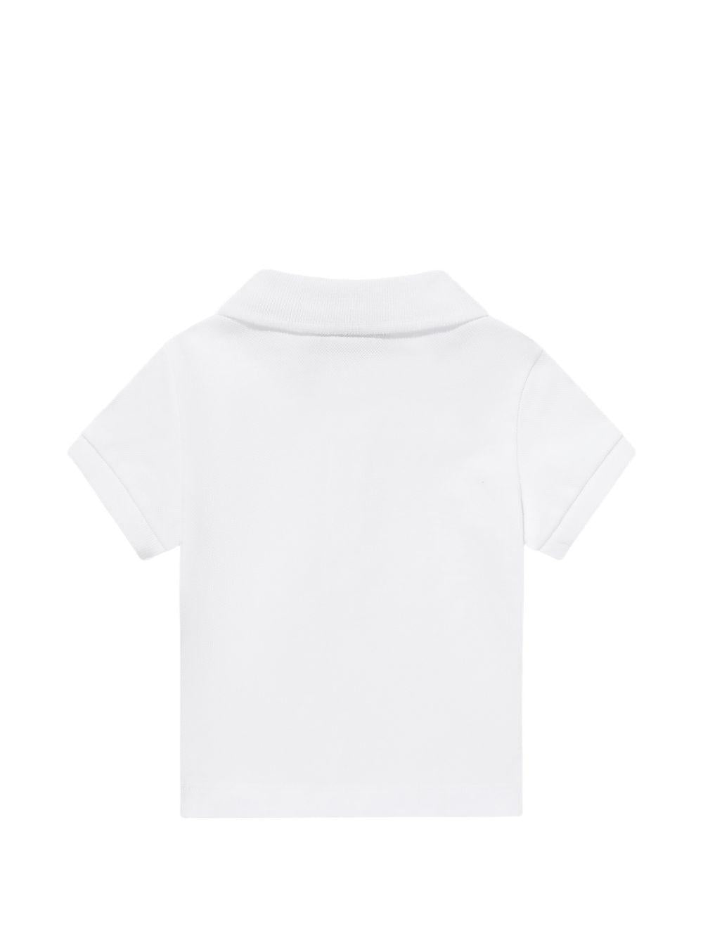 T-shirt per neonato Moschino Kids bianca con colletto stile polo MUM04JLFA09 10101 MOSCHINO KIDS