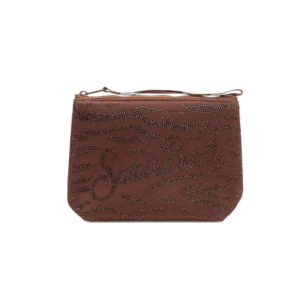 Pochette Aline MC2 Saint Barth marrone con strass ALI0032 09241L MC2 ST. BARTH KIDS