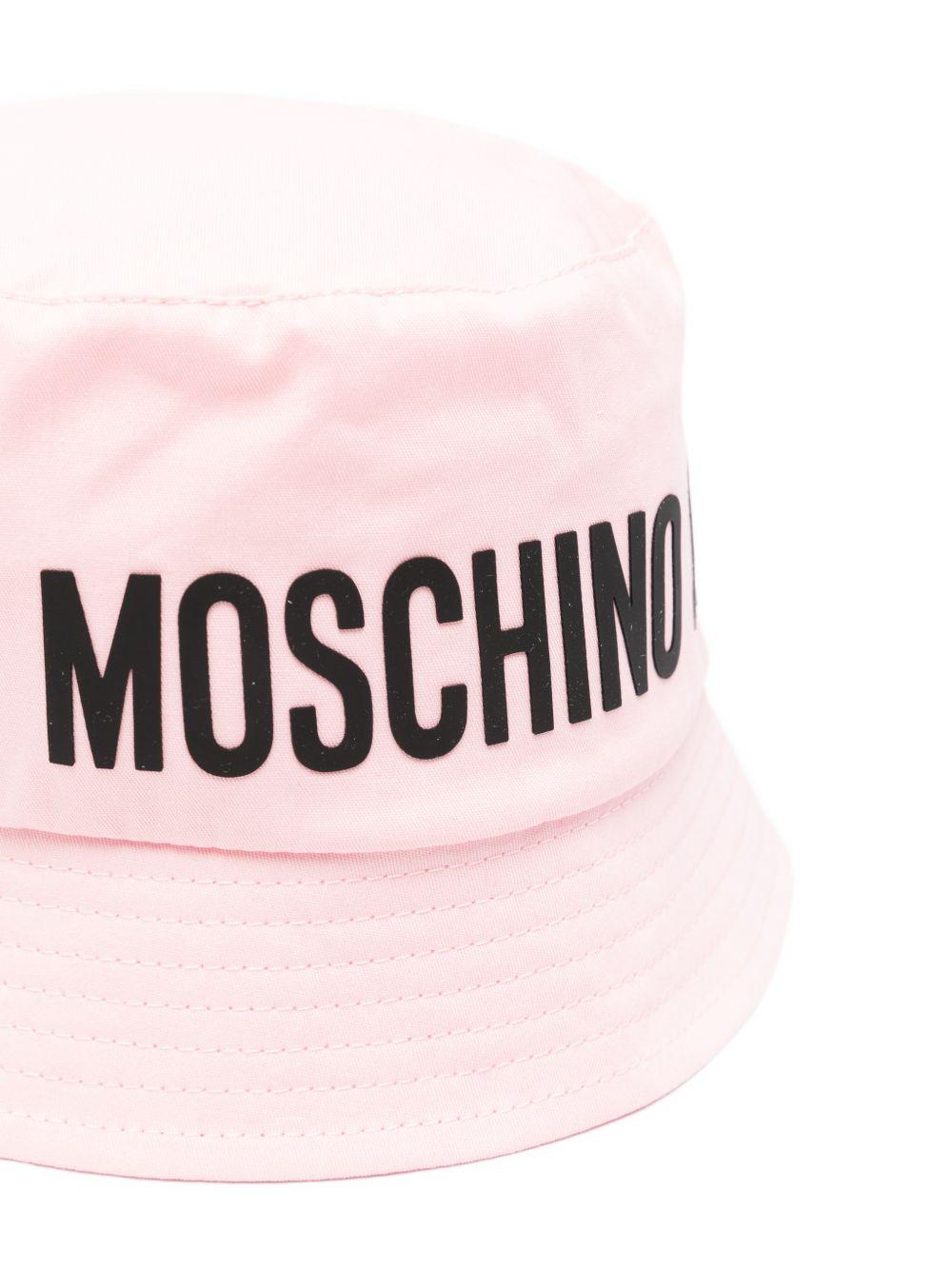 Cappello bucket per bambina Moschino Kids rosa con stampa logoc HUY003LOA00 50209 MOSCHINO KIDS