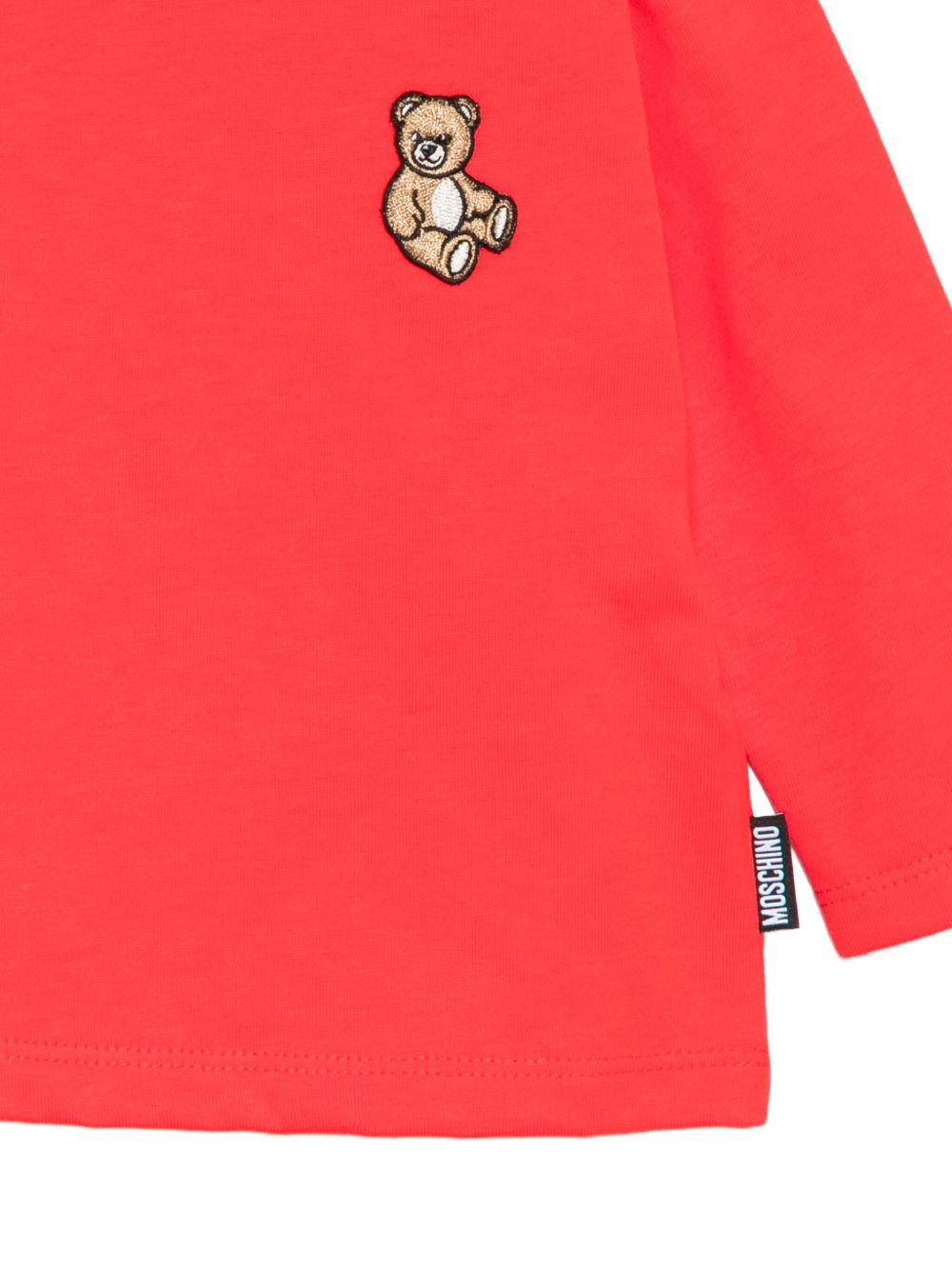 T-shirt per neonati Moschino Kids rosso con motivo Teddy Bear MXO00RLAA10 50109 MOSCHINO KIDS