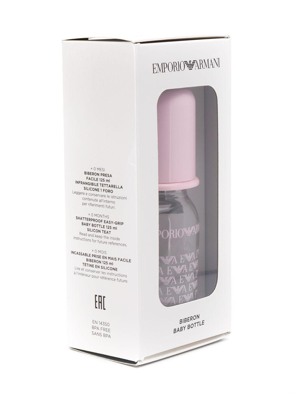 Set biberon per neonata Emporio Armani Kids rosa con stampa con monogramma 409173 CC919 00372 EMPORIO ARMANI KIDS