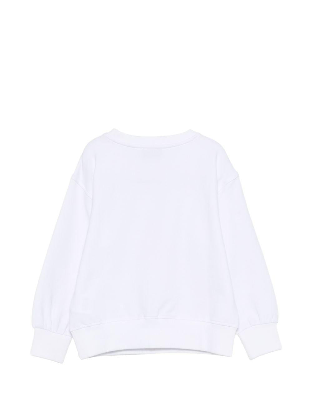 Felpa per bambina Moschino Kids bianca con grafica ciliegia HDF06OLDA25 10101 MOSCHINO KIDS