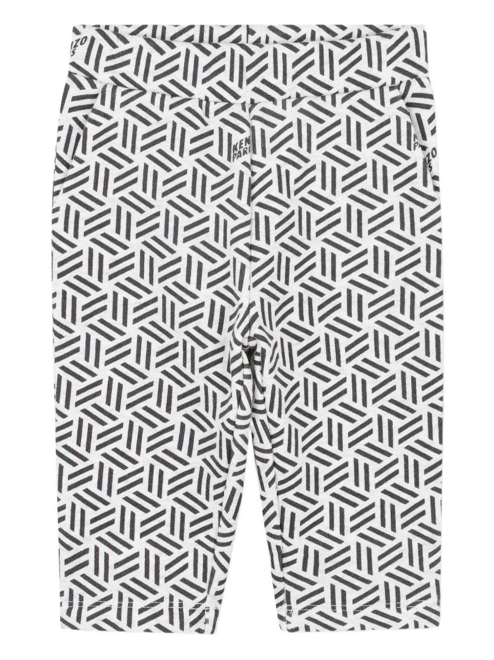Completo tuta sportiva per neonato Kenzo Kids grigio con motivo con ricamo geometrico K61287 A42 KENZO KIDS