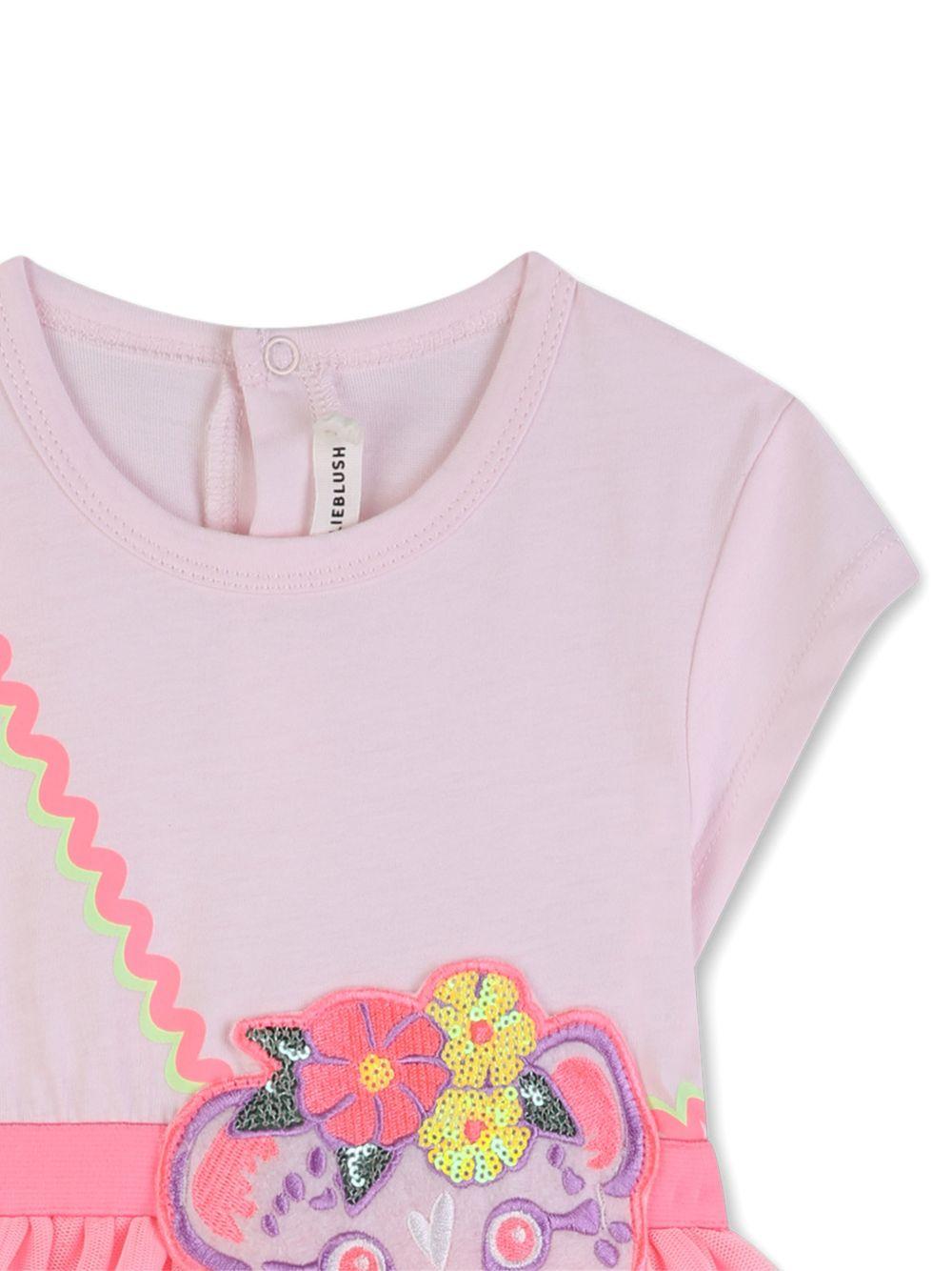 Abito per neonata Billieblush rosa con ricamo borsa a forma di leoncino U21791 44L BILLIEBLUSH KIDS