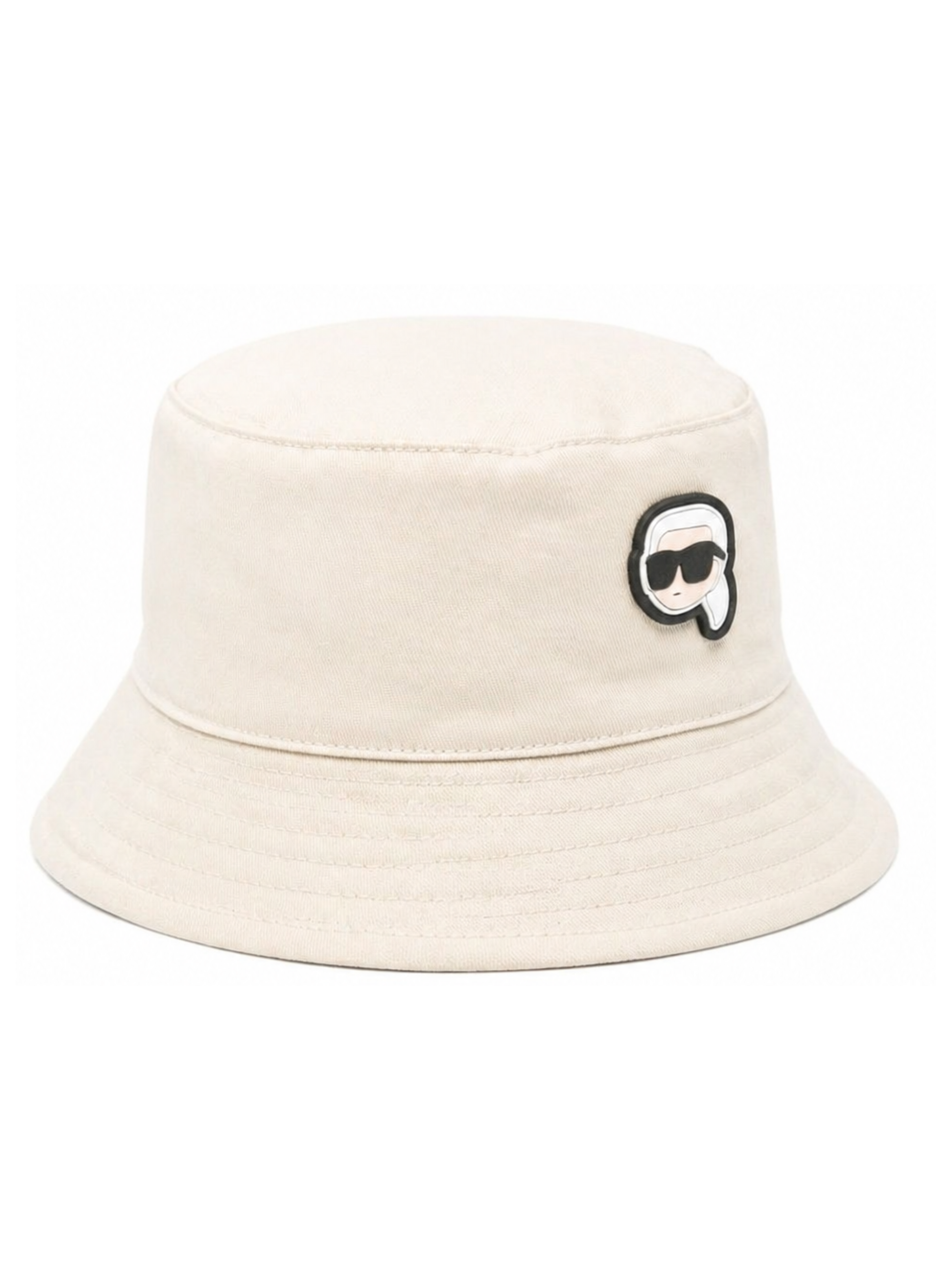 Cappello da pescatore per bambino Karl Lagerfeld Kids beige reversibile con toppa e logo Z31206 211 KARL LAGERFELD KIDS