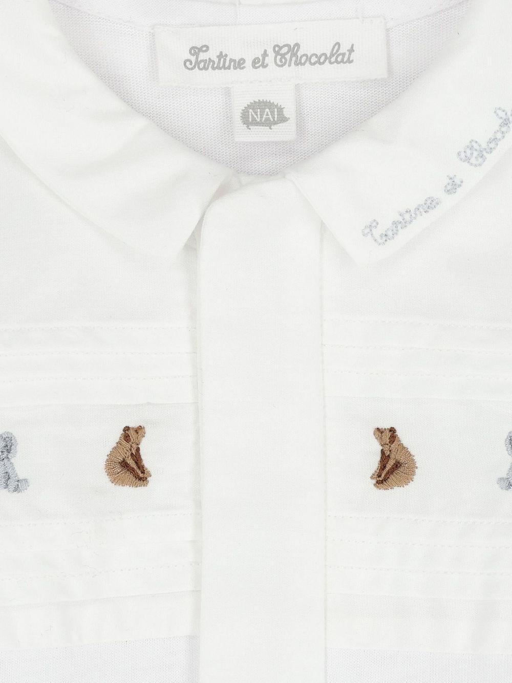 Tutina per neonati Tartine & Chocolat bianca con decorazioni ricamate sul davanti CC54070 01 TArtine & Chocolat