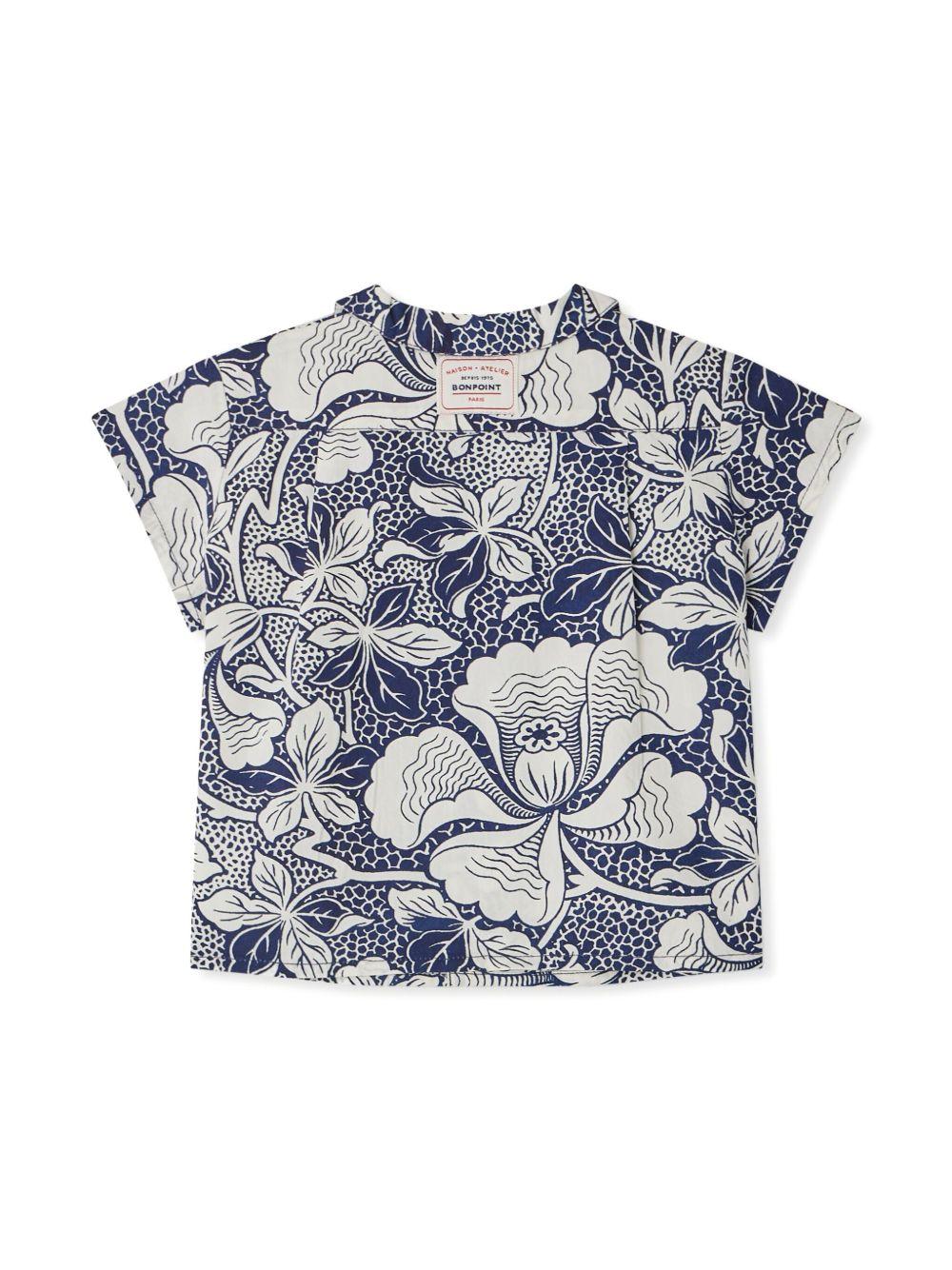 Camicia Gerald per neonato Bonpoint blu con colletto alla cubana S05YSHW00011 515 BONPOINT