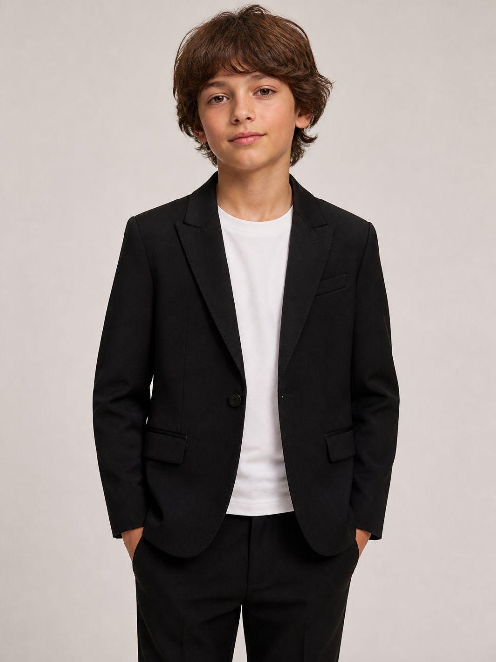 Giacca per bambino Dolce & Gabbana Kids nera con design monopetto L41J89 G7PQI N0000 DOLCE & GABBANA KIDS