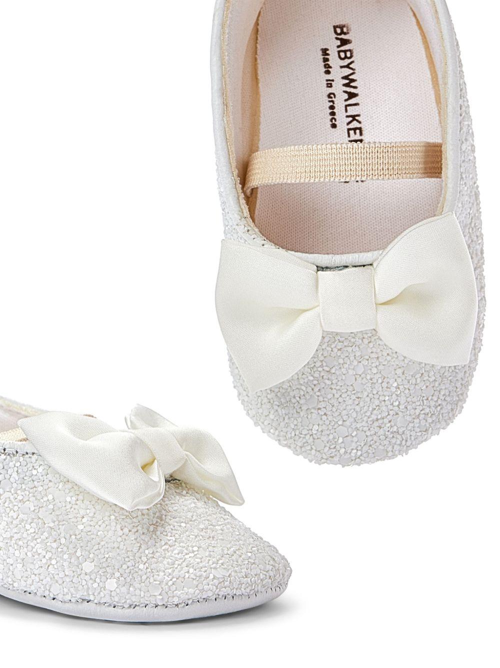 Ballerine per neonata BabyWalker bianco con glitter con fiocco PB1645 WHITE BABYWALKER KIDS