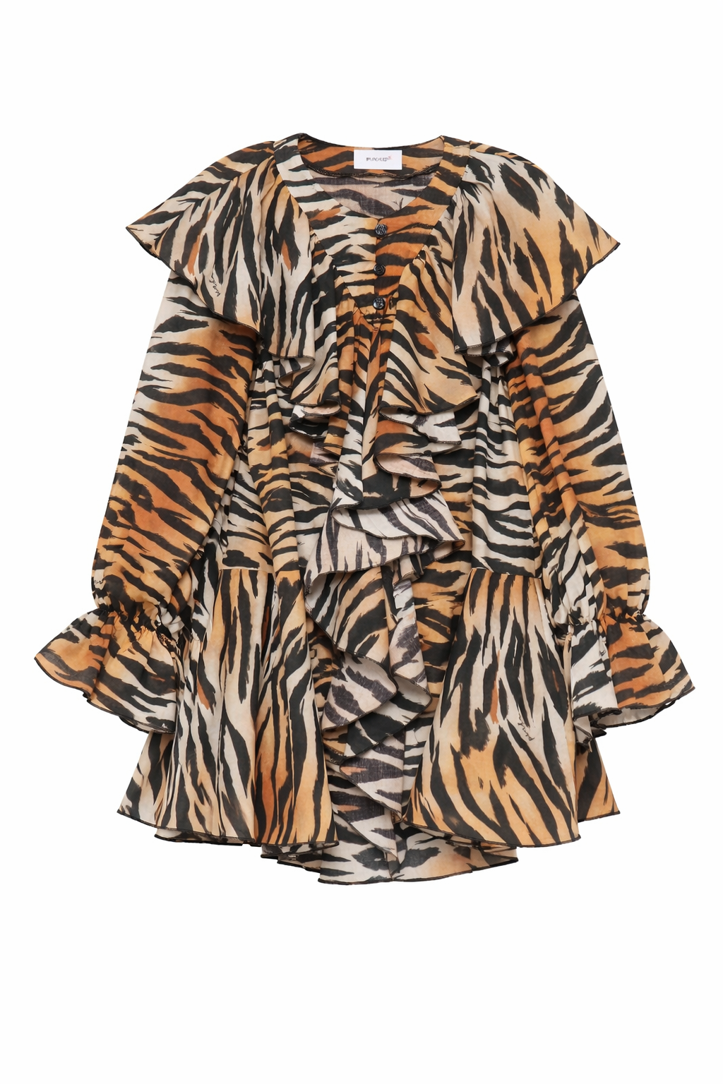 Abito per bambina Pinko Kids animalier con ruches KFAB0670CAK07 D463 PINKO KIDS