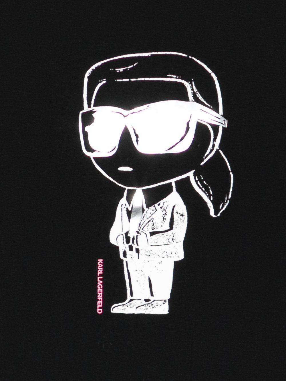 T-shirt per bambina Karl Lagerfeld Kids nera con dettaglio grafico Z31160 09B KARL LAGERFELD KIDS