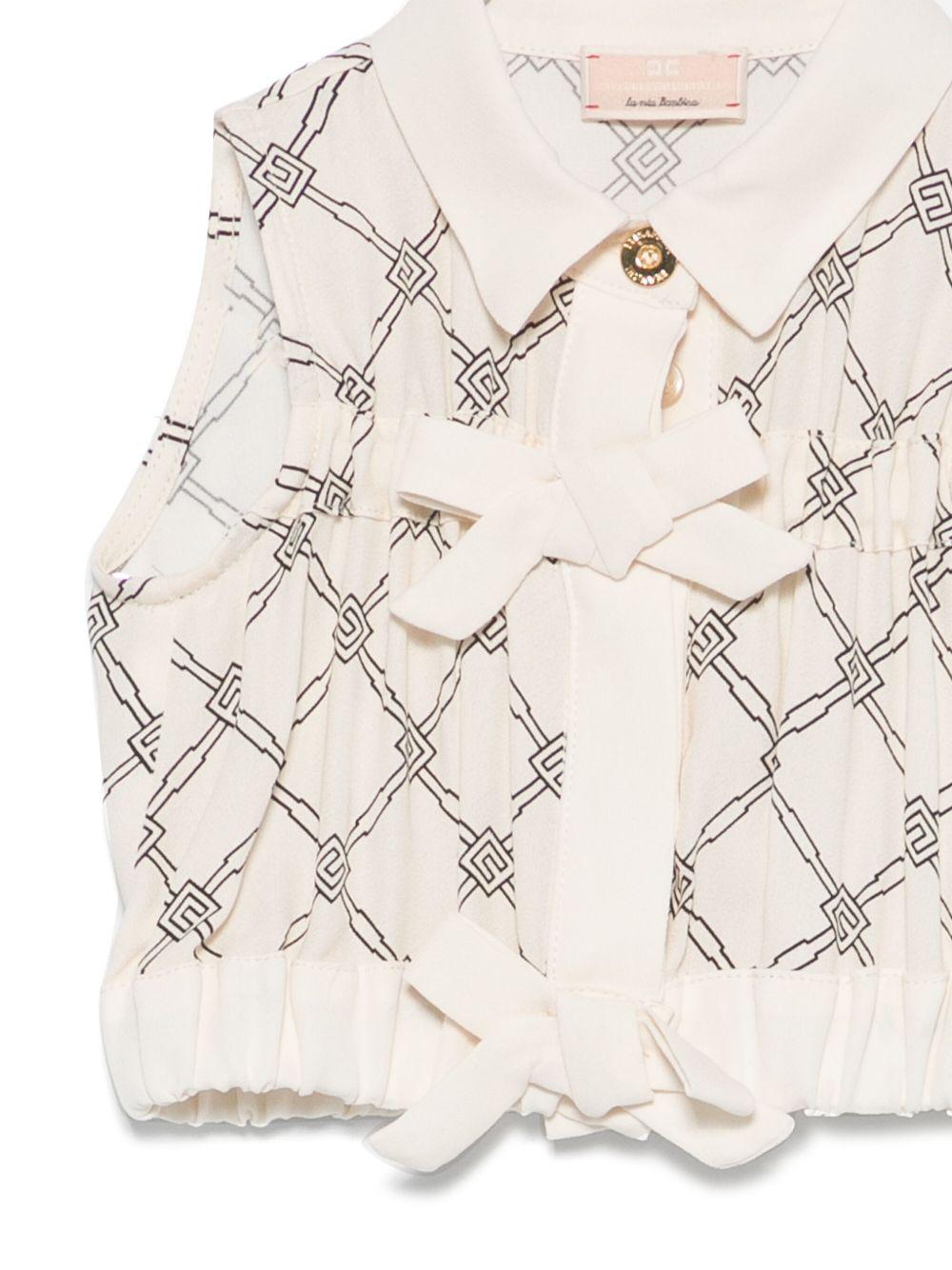 Camicia per bambina Elisabetta Franchi La Mia Bambina beige con stampa EGCA0420VI022 D595 ElISABETTA FRANCHI