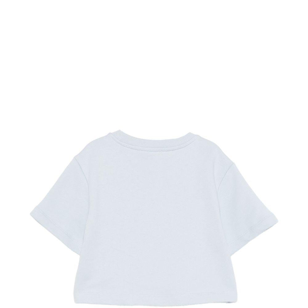 T-shirt per bambina balmain Kids azurra con stampa logo BY4A01 Z3183 685BC BALMAIN KIDS