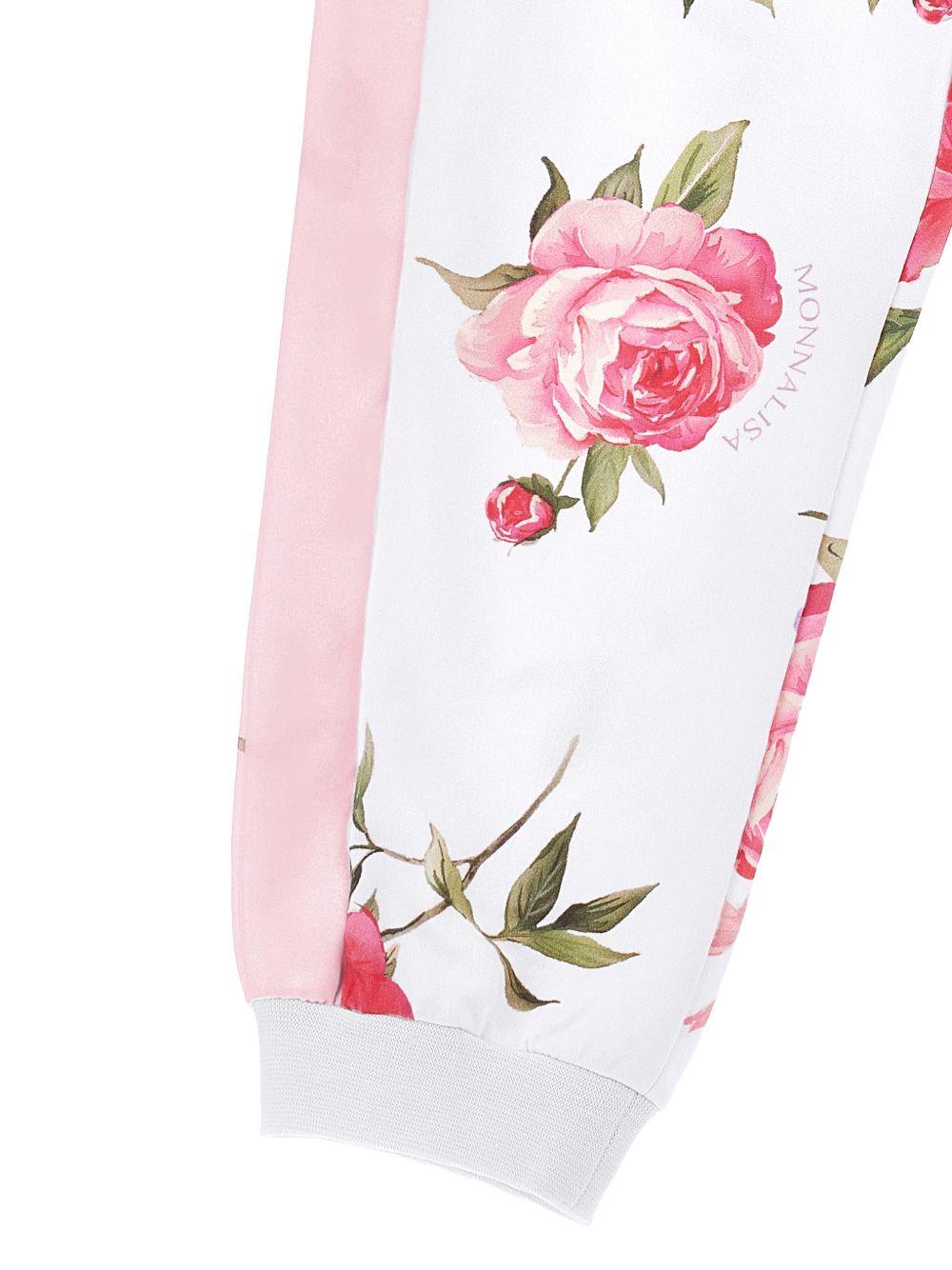 Pantaloni per bambina Monnalisa bianco con stampa a fiori 19G402 7009 9990 MONNALISA KIDS