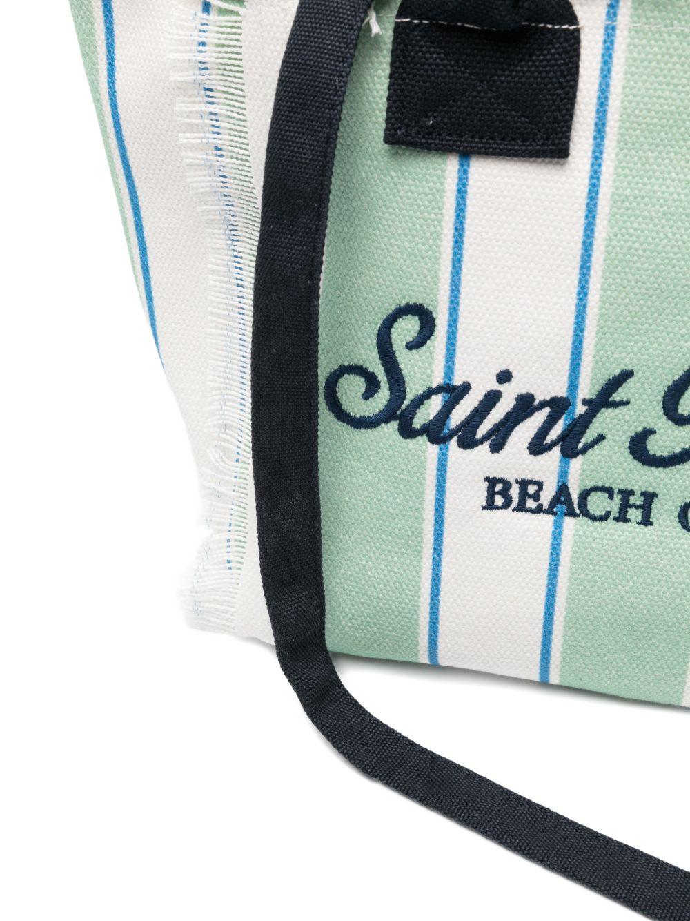 Borsa Colette MC2 Saint Barth bianca e verde con motivo a righe COL0001 00937L MC2 ST. BARTH KIDS