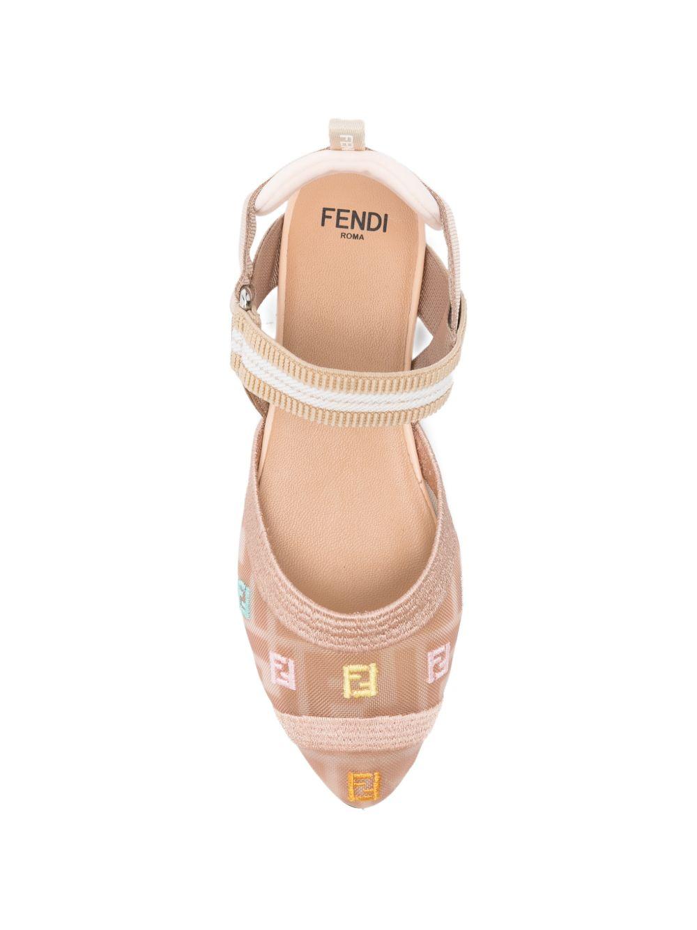 Ballerine per bambina Fendi Kids beige con motivo monogramma JFR572 AWK7 F1V9U FENDI KIDS