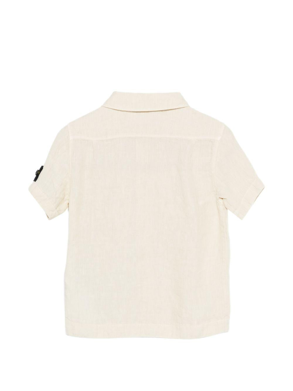 Camicia per bambino Stone Island Junior beige a maniche corte L1S161100001S0145 V0097 STONE ISLAND KIDS
