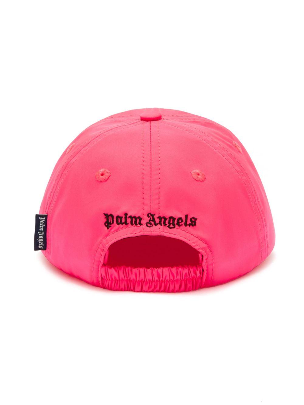 Cappello da baseball con logo per bambina Palm Angels Kids fucsia con tesa curva PGLB001S25FAB001 6810 PALM ANGELS KIDS