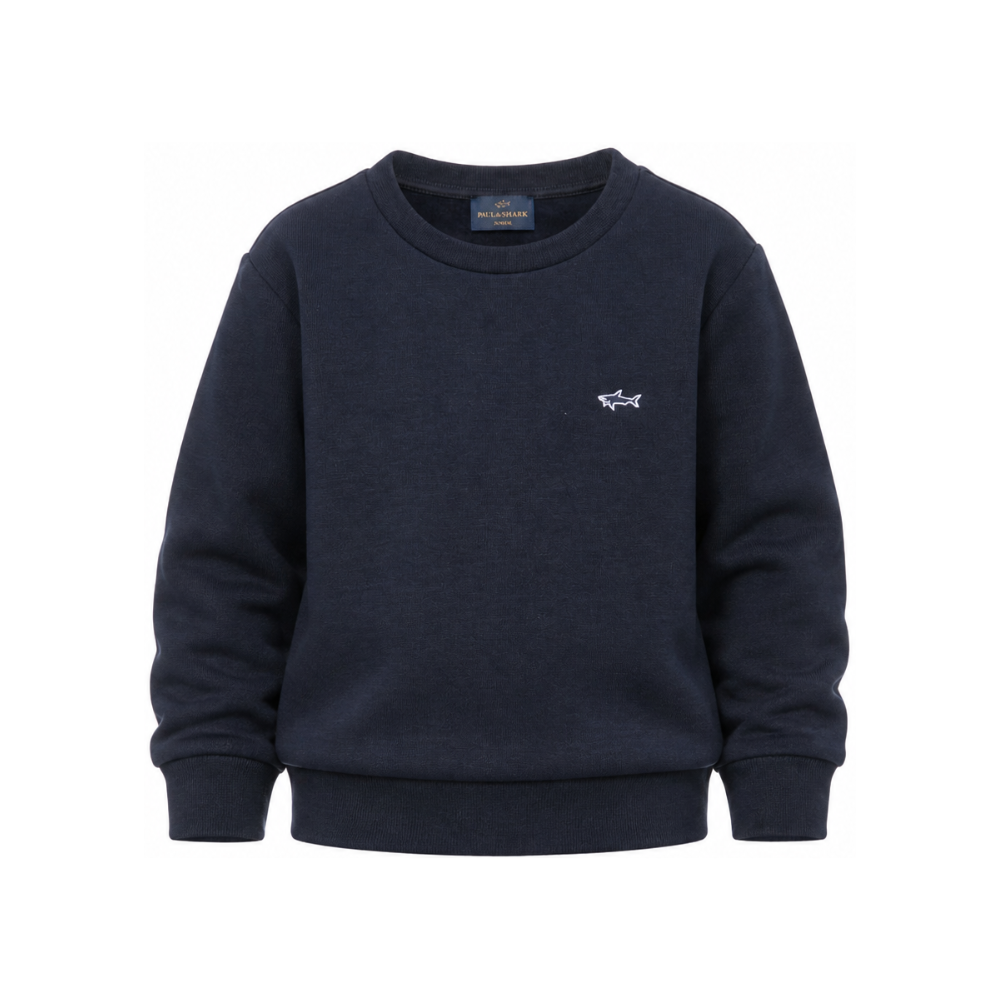Felpa per bambino Paul & Shark Kids blu con logo ricamato WMF00ALDA68 42370 PAUL & SHARK KIDS