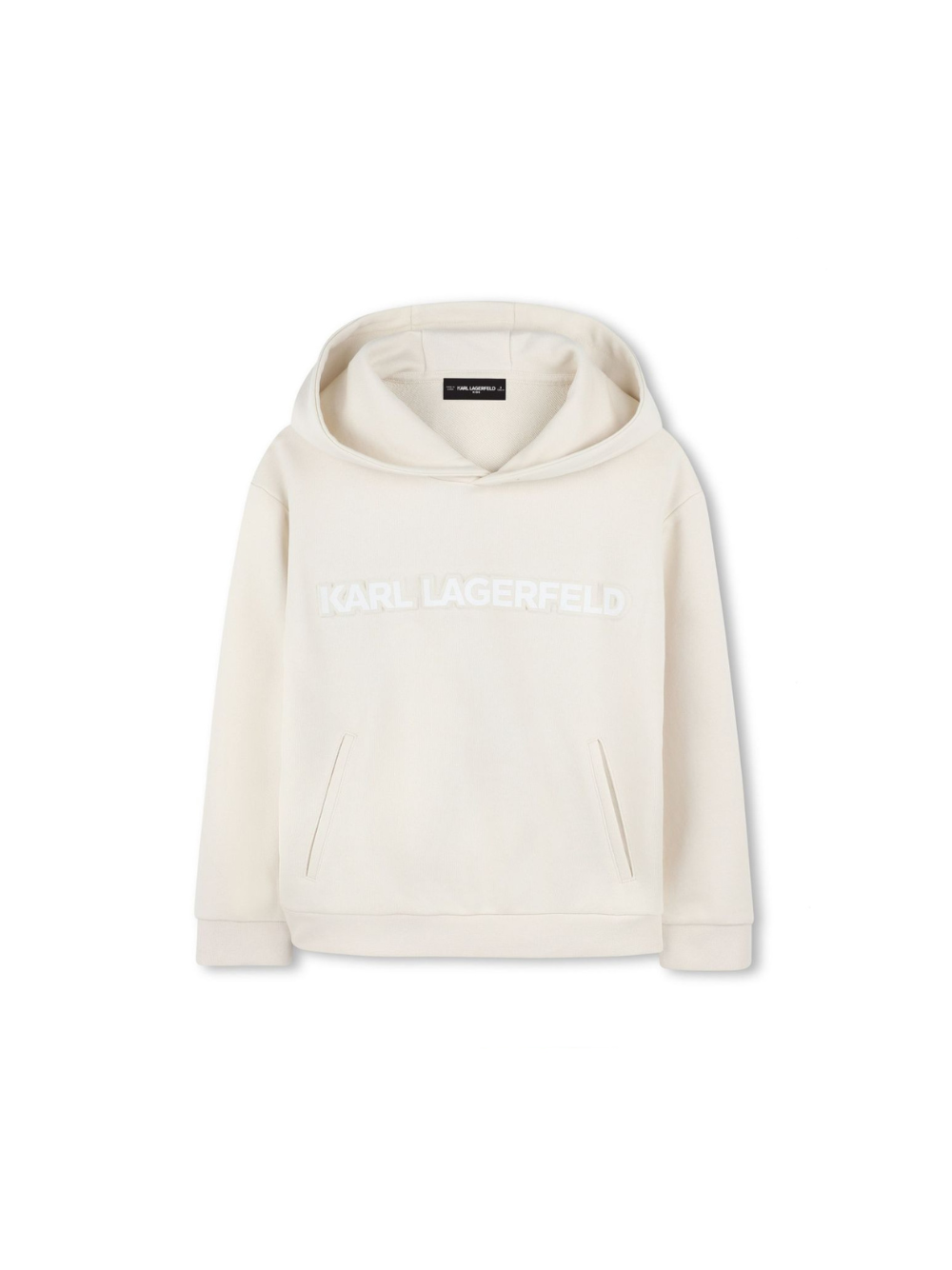 Felpa con cappuccio per bambino Karl Lagerfeld Kids bianco con trama jersey Z30576 195 KARL LAGERFELD KIDS