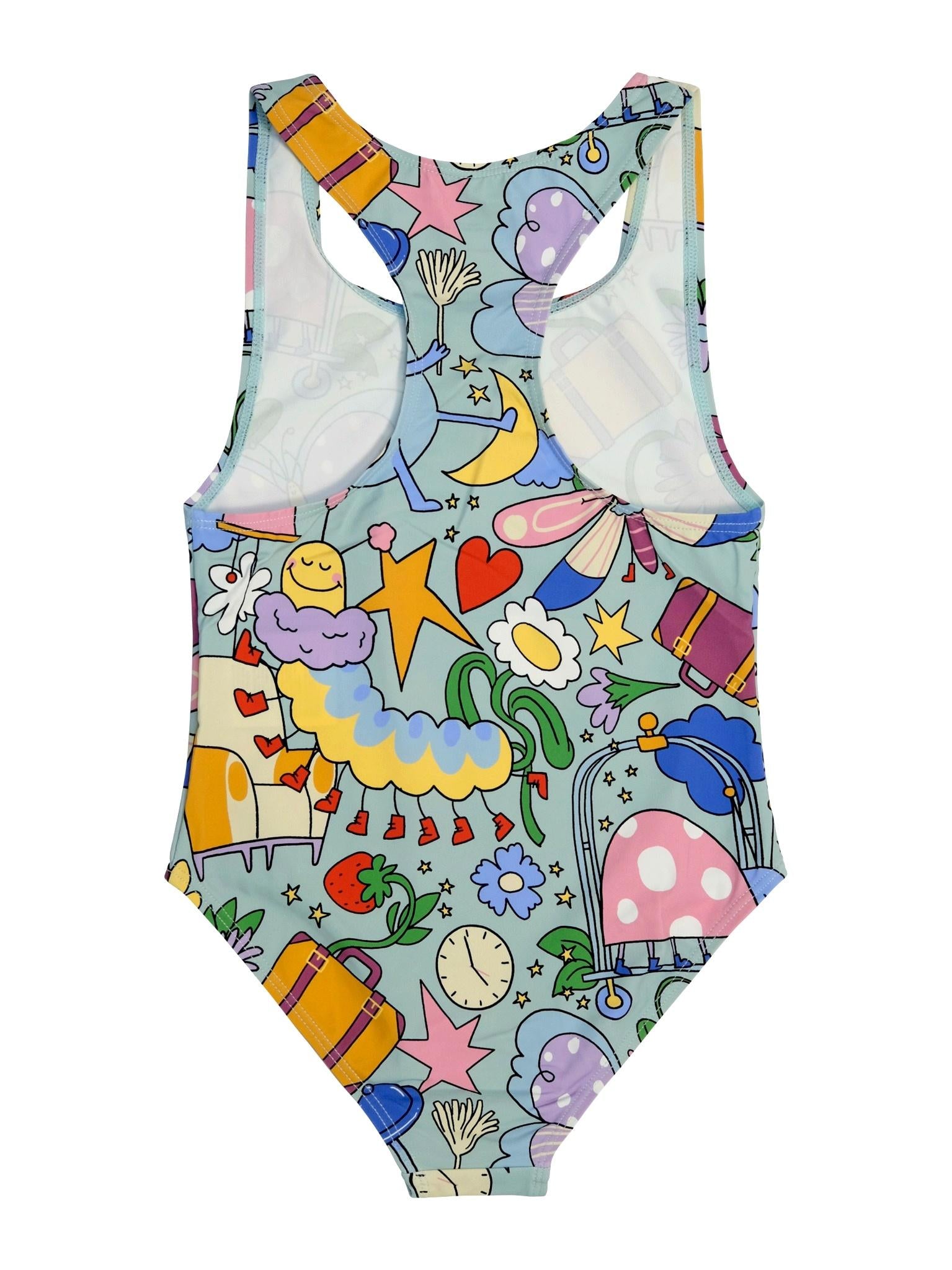 Costume intero per bambina Stella McCartney Kids multicolor con stampa grafica all-over TYCA29 Z3509 754MC STELLA McCARTNEY KIDS
