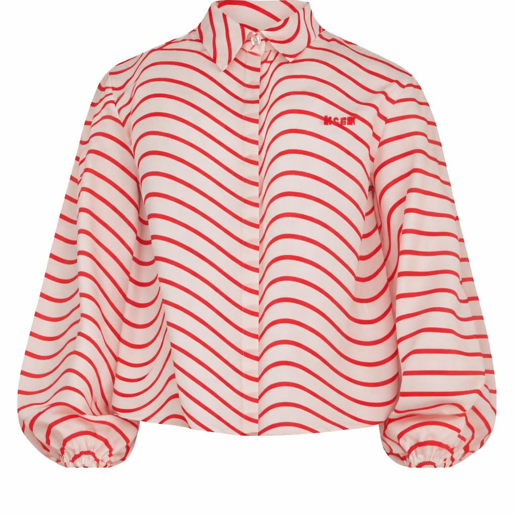 Blusa per bambina MSGM Kids con motivo a righe rosse S6MSJGSI178 MS004 MSGM KIDS