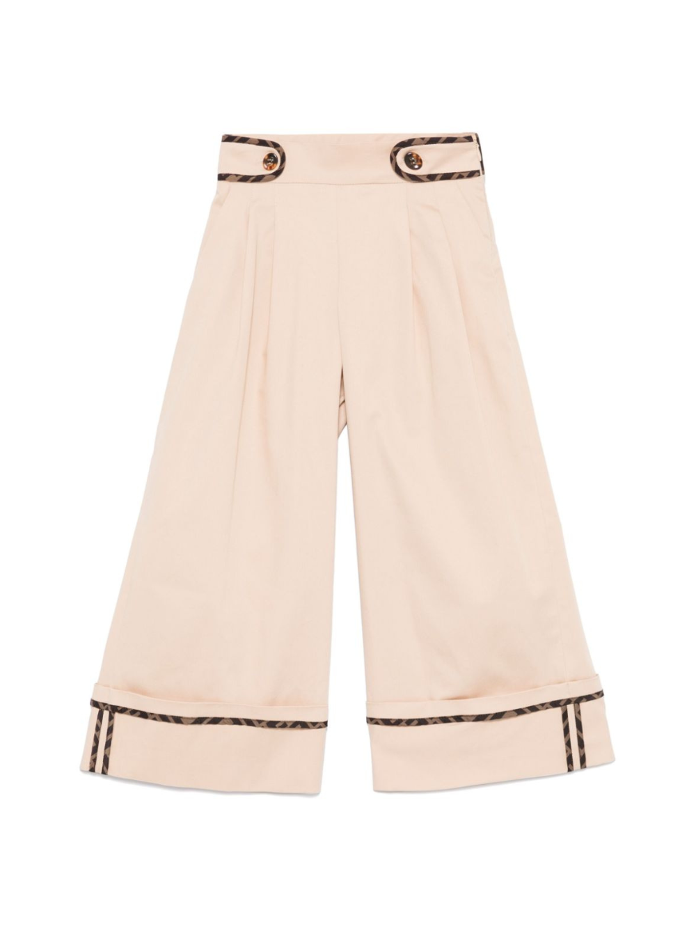 Pantaloni per bambina Fendi Kids beige modello svasato JFF350 ADEH F1P2P FENDI KIDS