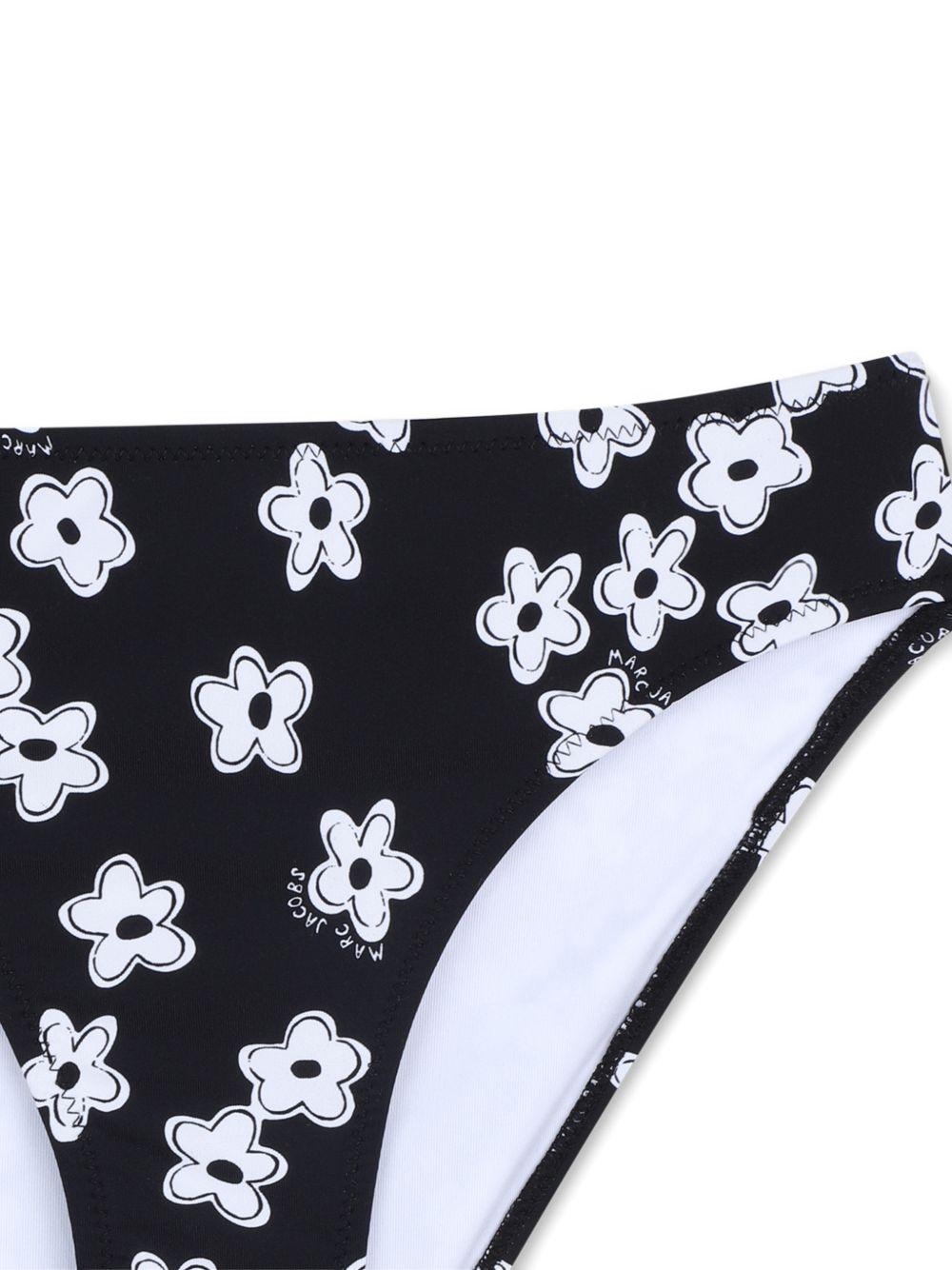 Set due pezzi bikini per bambina The Marc Jacobs Kids nero con stampa fiori W60758 09B THE MARC JACOBS KIDS