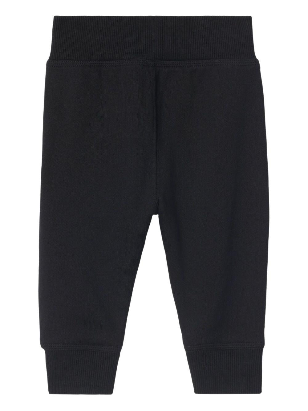 Pantaloni sportivi per neonato Burberry Kids nero in cotone 8112686 A1189 BURBERRY KIDS