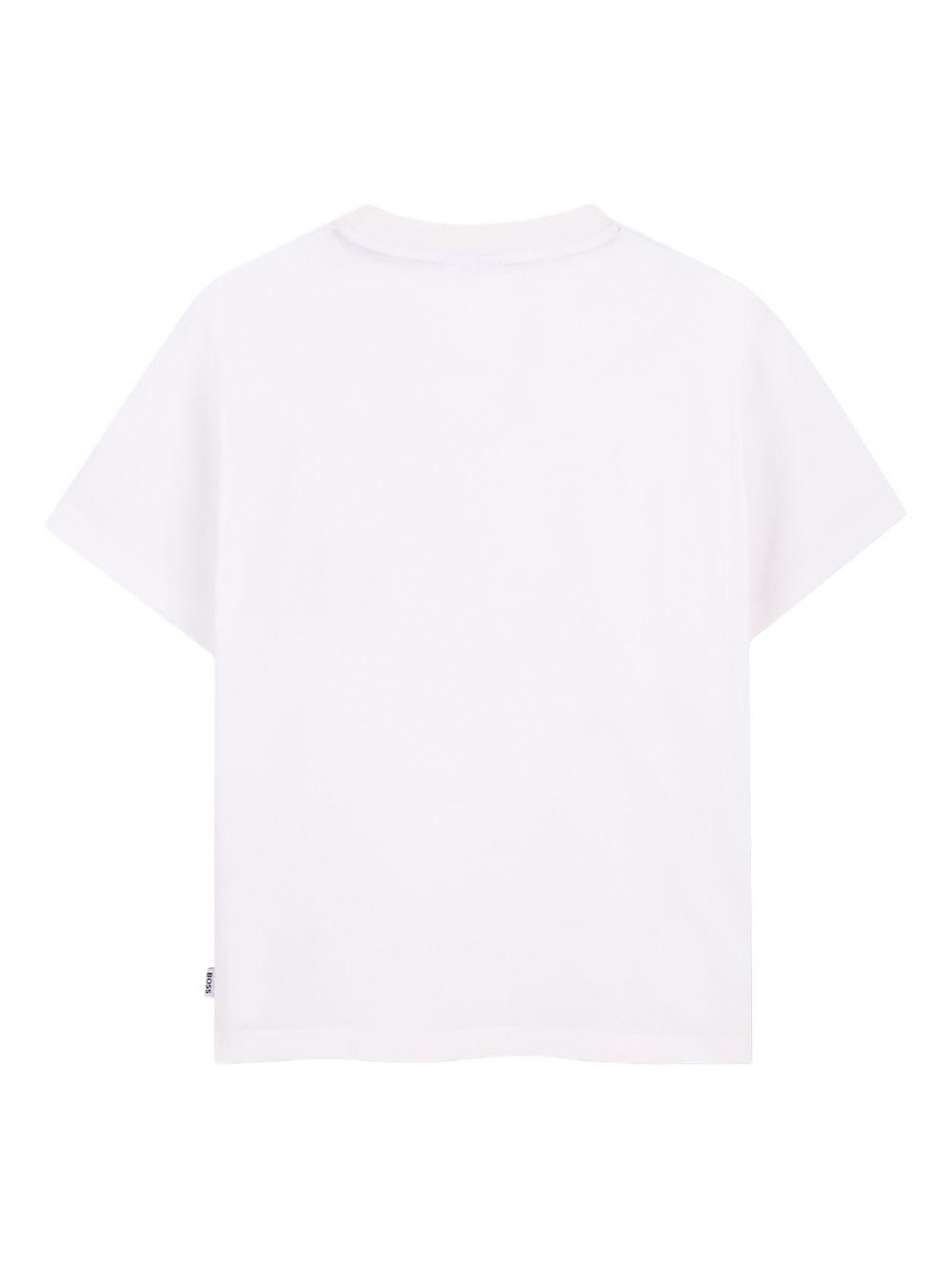 T-shirt per bambino Boss Kids bianco con dettaglio logo J52975 10P BOSS KIDS