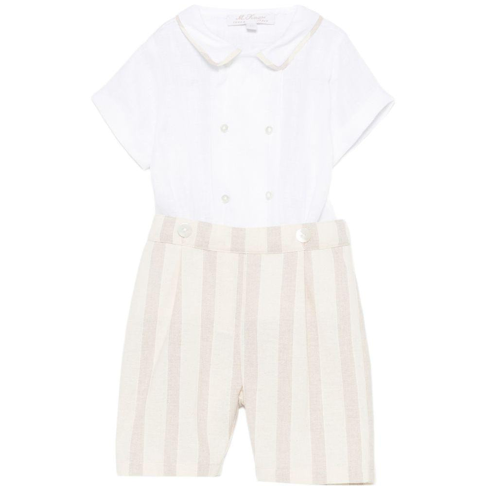 Tutina per neonato Mariella Ferrari multicolore con design a righe PLF6 ECRU MARIELLA FERRARI KIDS