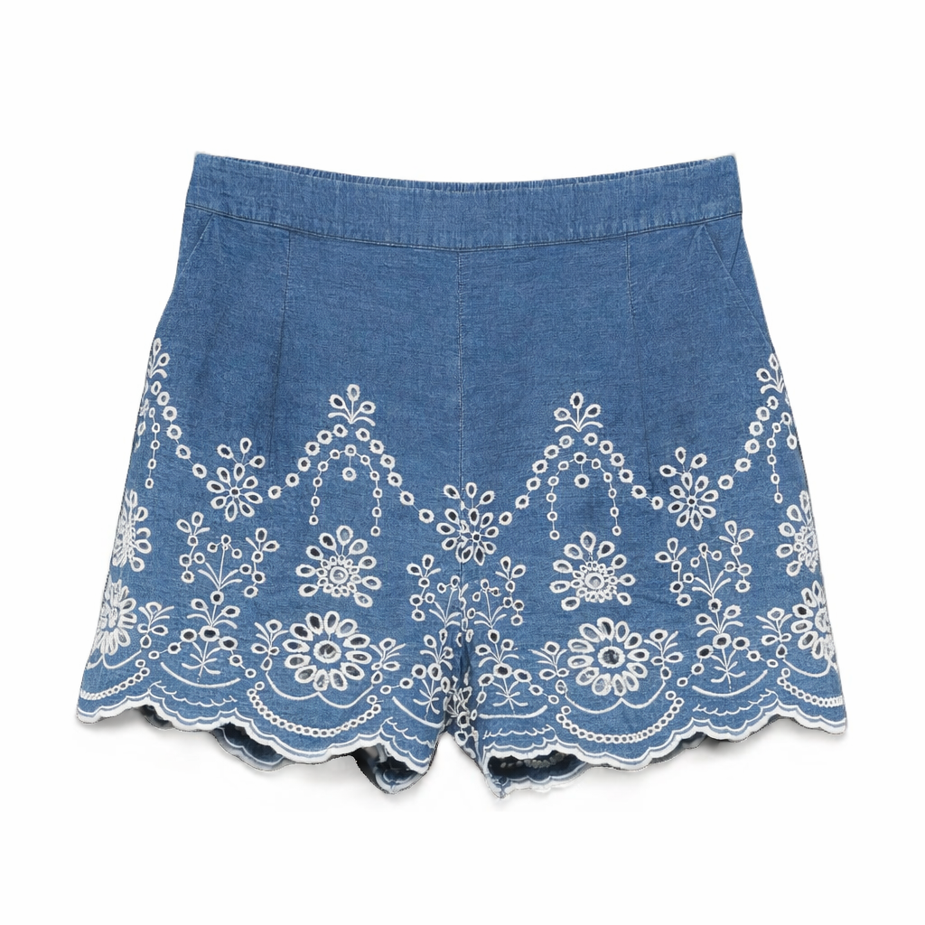 Shorts per donna MC2 Saint Barth denim con decorazione ricamata AMN0001 00473L MC2 ST. BARTH