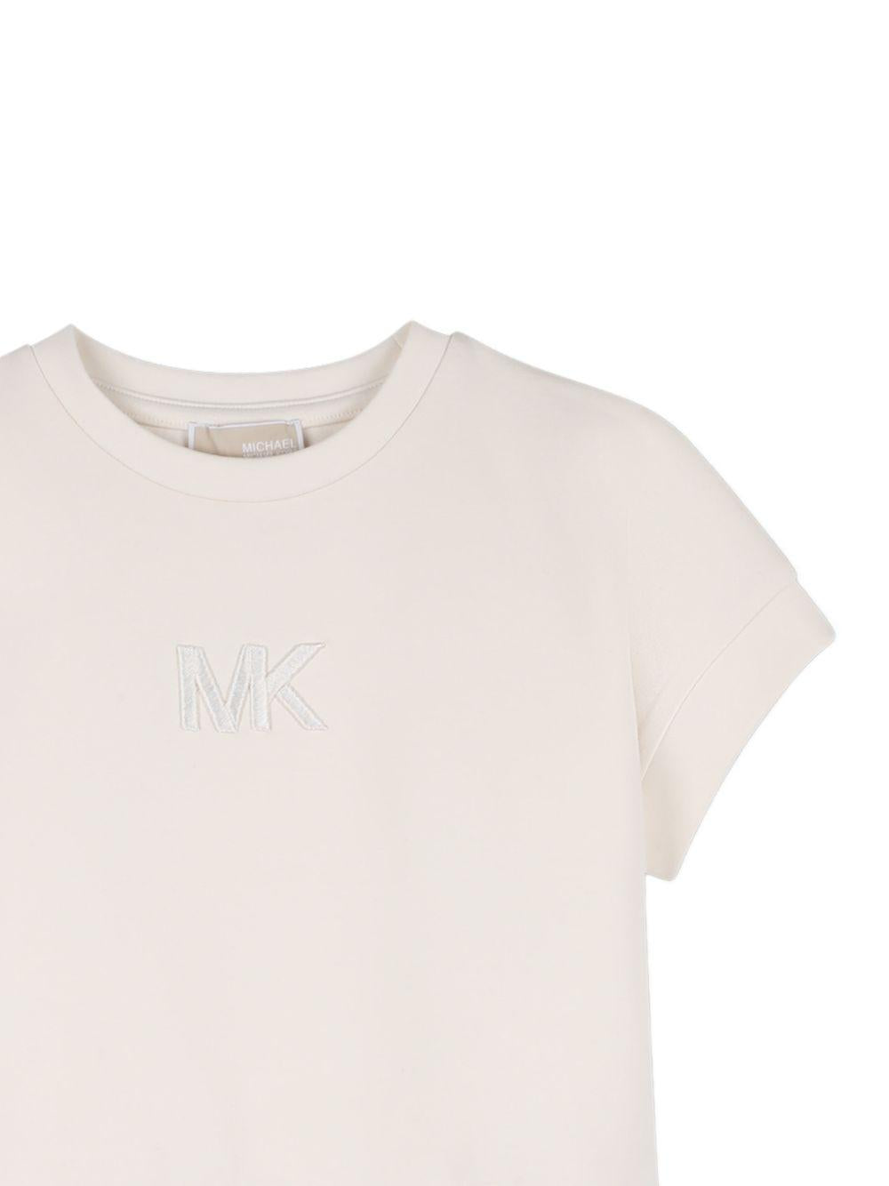 Abito per bambina Michael Kors Kids beige con gonna plissettata R30587 190 MICHAEL KORS KIDS