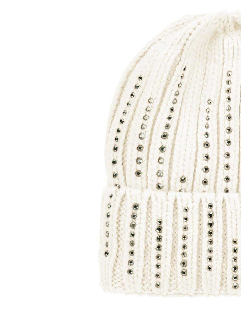Cappello per bambina Monnalisa Kids bianco con decorazioni con strass 17H004 8064 0001 MONNALISA KIDS