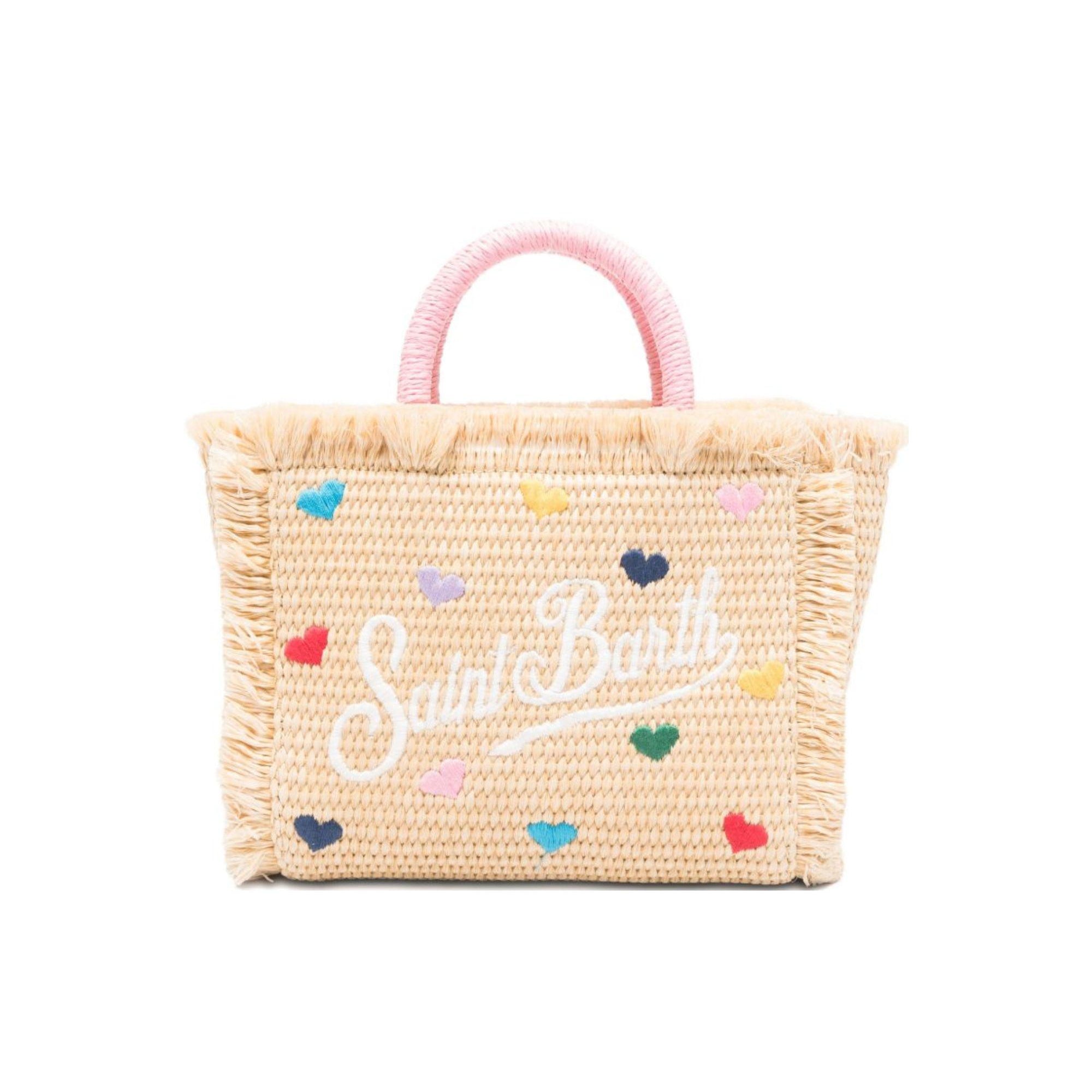 Borsa Vanity Mini MC2 Saint barth beige con motivo a cuore VAMI009 00344L MC2 ST. BARTH KIDS