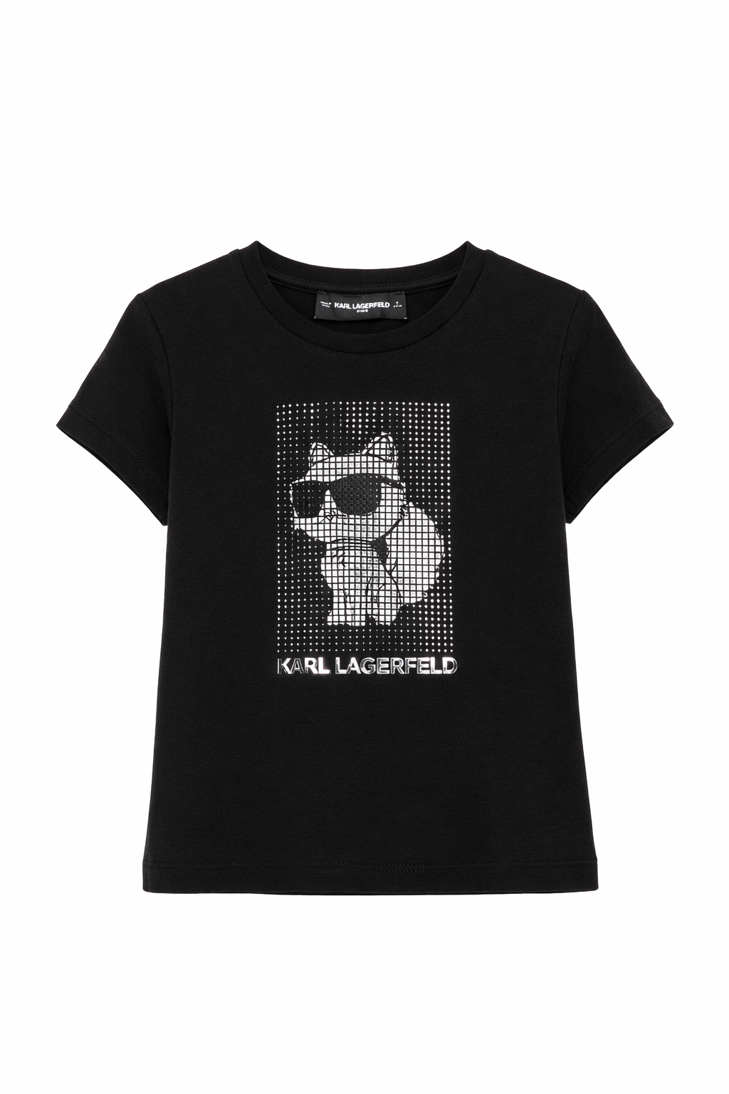 T-shirt per bambina Karl Lagerfeld Kids nero con dettaglio logo Z31158 09B KARL LAGERFELD KIDS