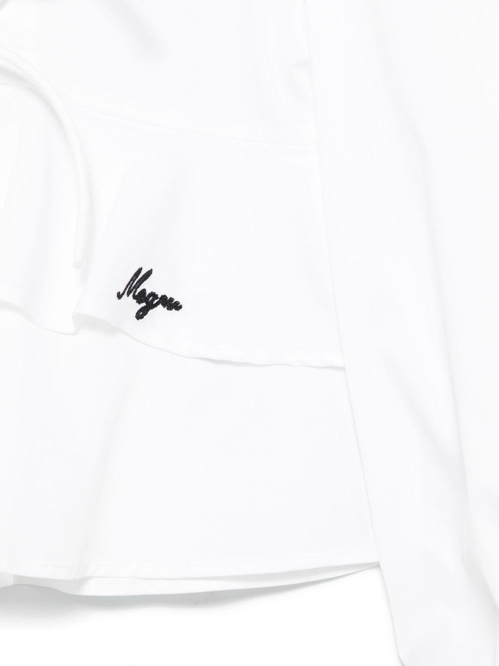 Blusa in popeline per bambina MSGM Kids bianco con orli elasticizzati S5MSJGBL128 001 MSGM KIDS