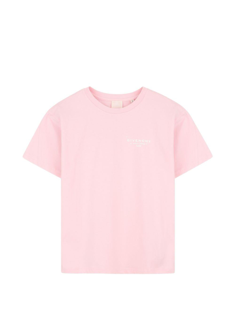 T-shirt per bambina Givenchy Kids rosa girocollo in cotone H31075 44Z GIVENCHY KIDS