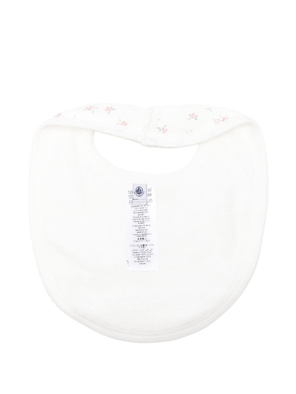 Bavaglino per neoenati Petit Bateau Kids bianco con stampa grafica floreale A0GPR 02 PETIT BATEAU KIDS