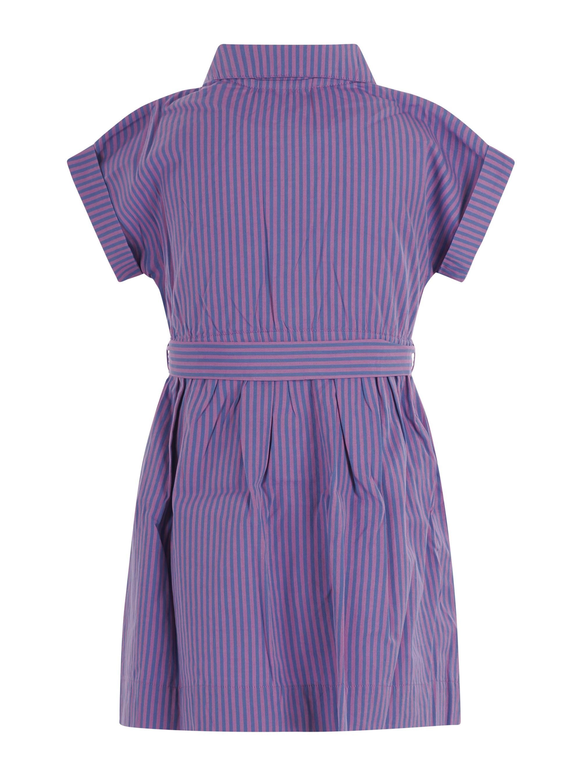 Abito per bambina Bonpoint viola con motivo a righe C06GDRW00002 258 BONPOINT KIDS
