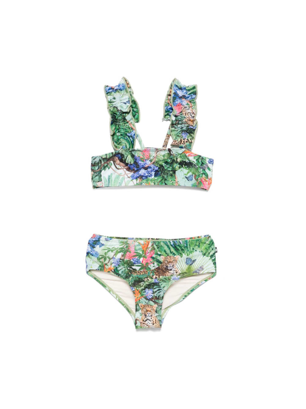Bikini per bambina Molo verde con stampa grafica 8S25P117 9238 MOLO