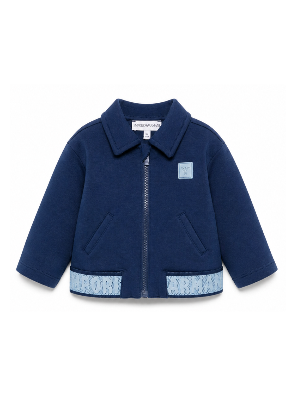 Felpa per neonato Emporio Armani Kids blu con colletto EB001096 AF10126 UB105 EMPORIO ARMANI KIDS