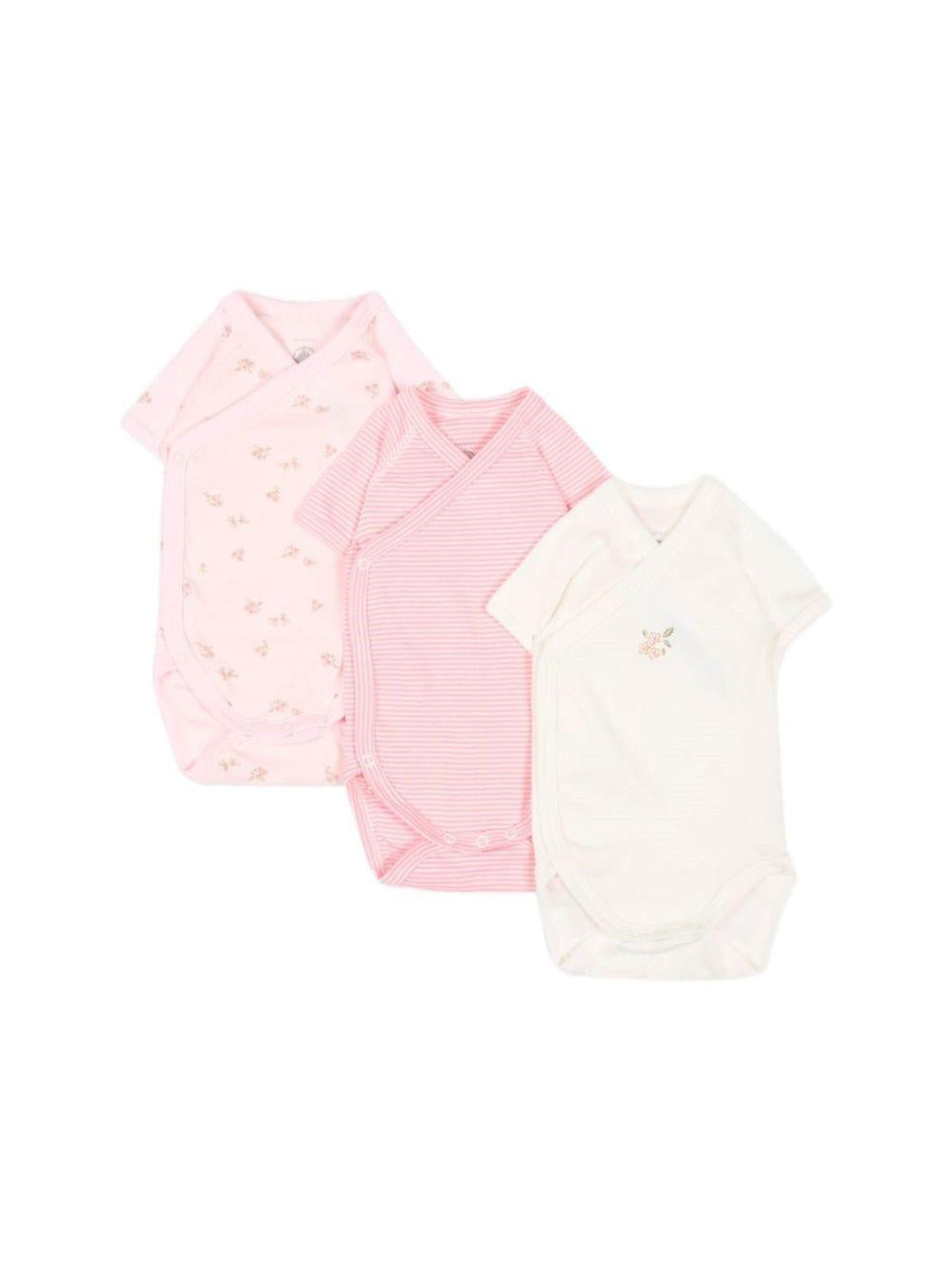 Set di tre body per neonata Petit Bateau multicolore con stampa floreale A0GHN 00 PETIT BATEAU KIDS
