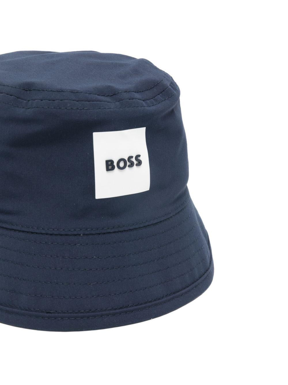 Cappello bucket per neonato BOSS Kids blu reversibile J53140 849 BOSS KIDS