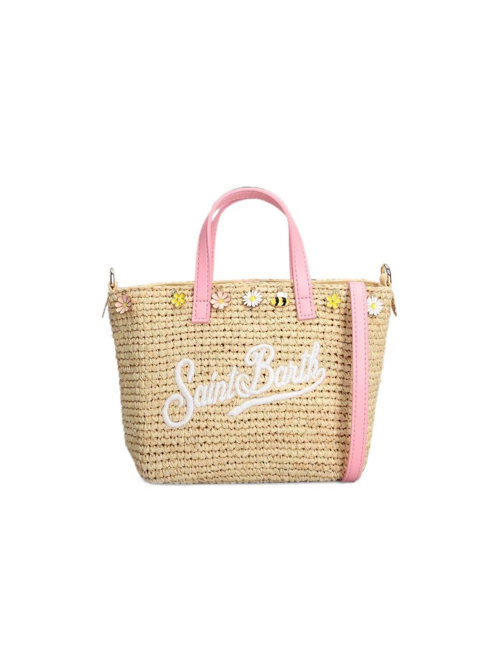 Borsa tote Raffia City mini MC2 Saint Barth beige con decorazione RAFC003 07481L MC2 ST. BARTH