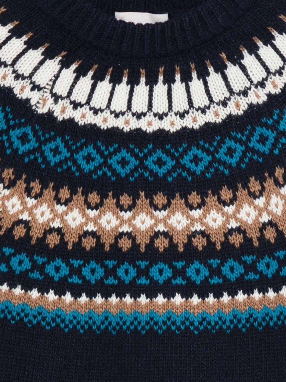 Maglione per bambino Moncler Enfant blu con motivo Fair Isle K29549C00011M1115 778 MONCLER ENFANT