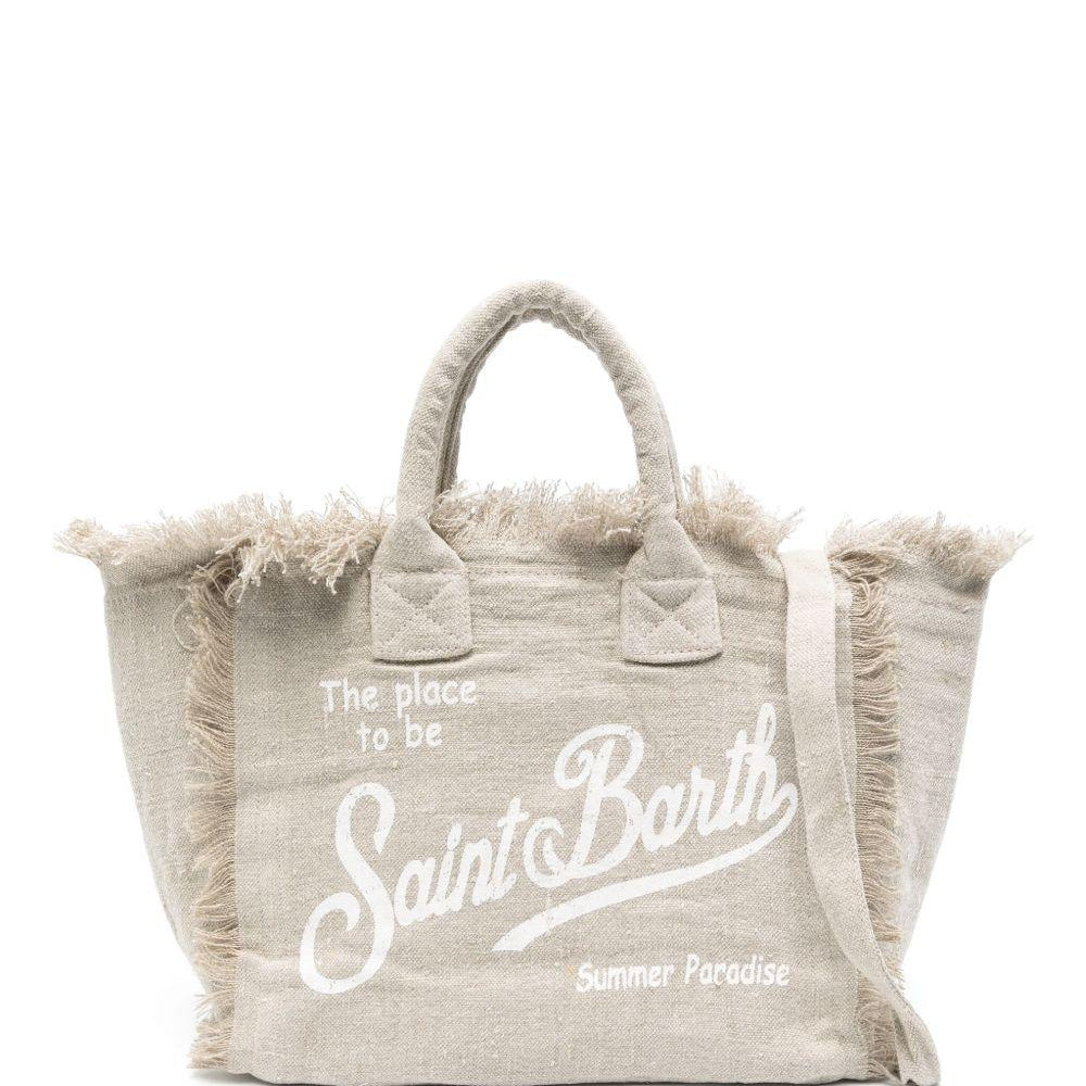 Borsa tote Colette MC2 Saint Barth beige con stampa logo COL0018 01139L MC2 ST. BARTH