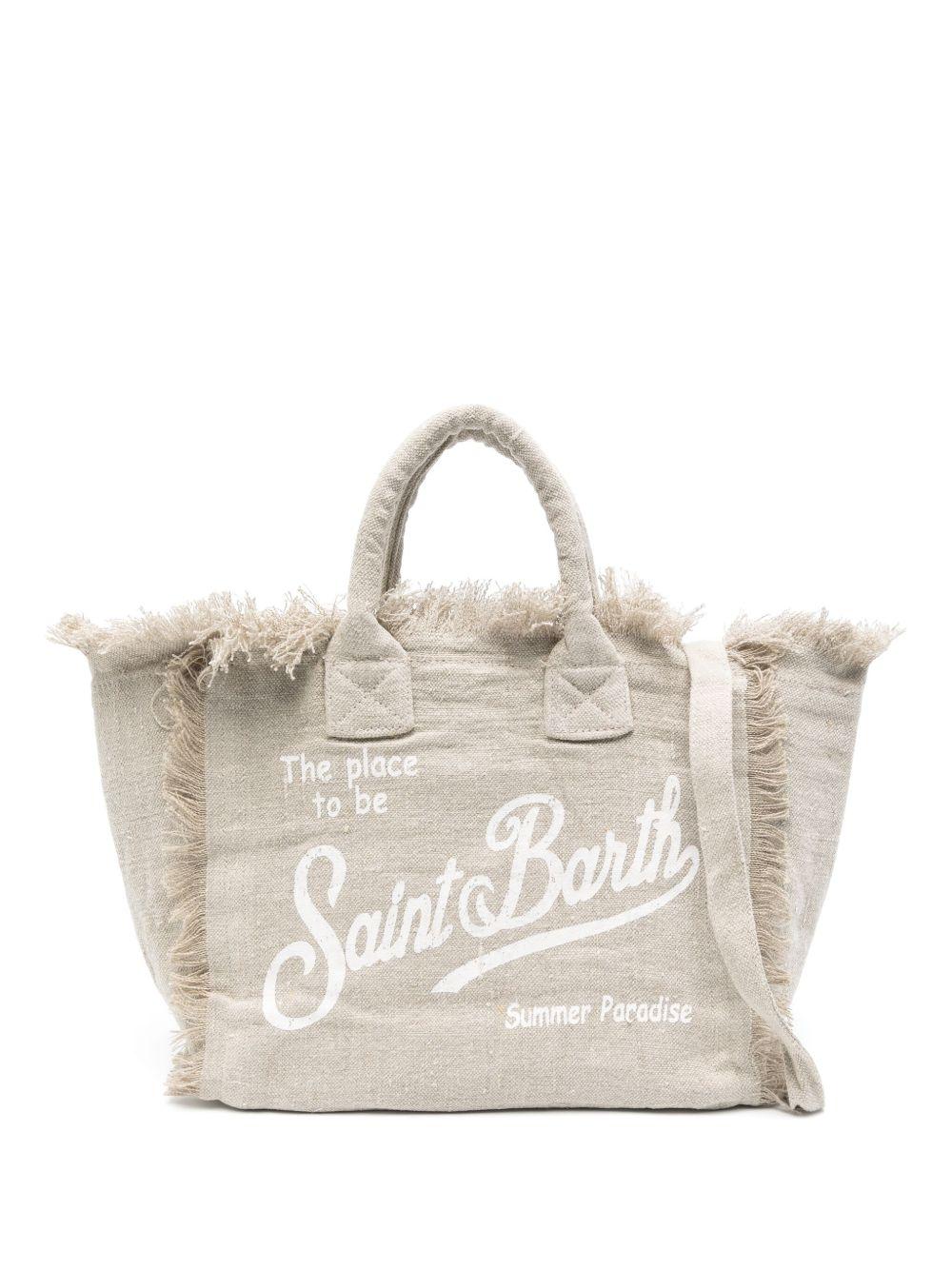 Borsa tote Colette MC2 Saint Barth beige con stampa logo COL0018 01139L MC2 ST. BARTH